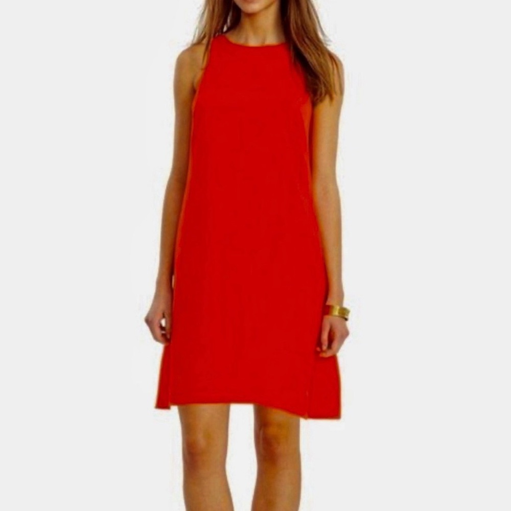 NEW Jude Connally Beth Red Sleeveless Shift Dress Women's Size XS
